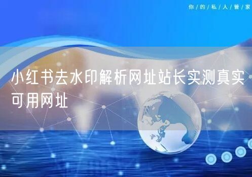 小红书去水印解析网址站长实测真实可用网址