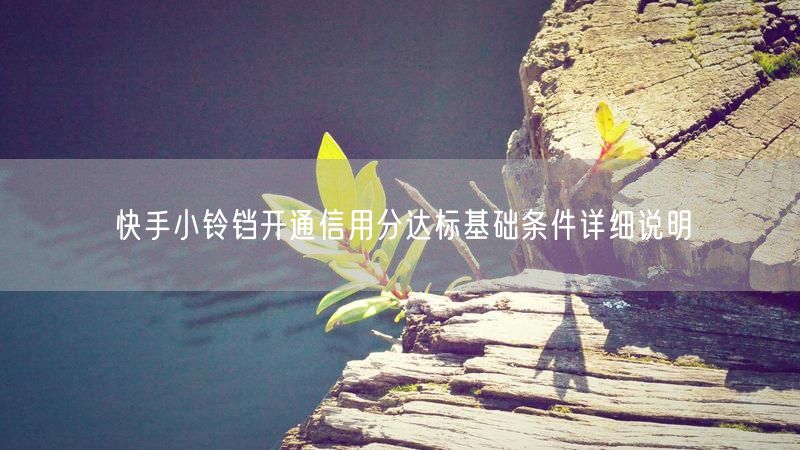 快手小铃铛开通信用分达标基础条件详细说明