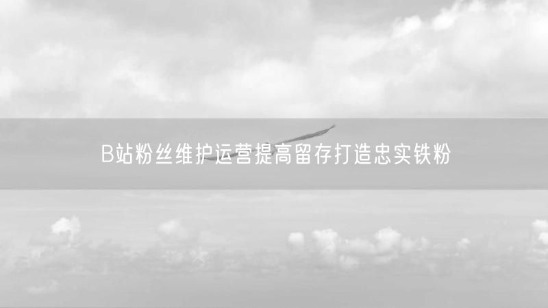 B站粉丝维护运营提高留存打造忠实铁粉