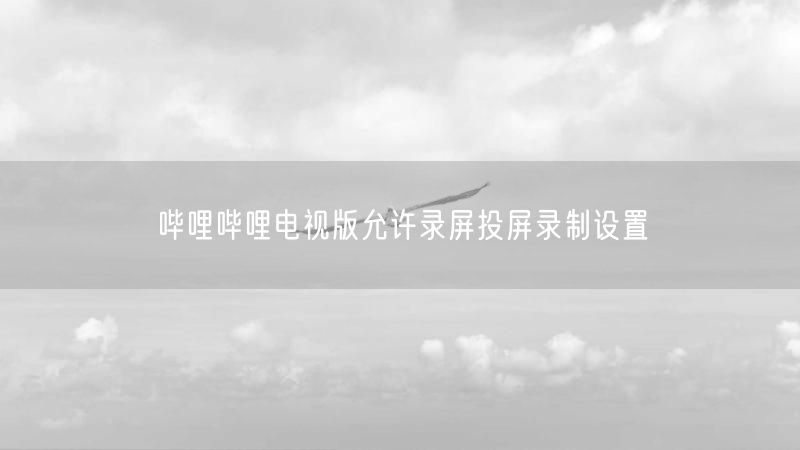 哔哩哔哩电视版允许录屏投屏录制设置