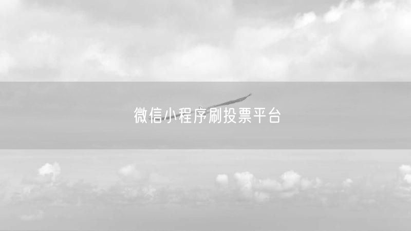 微信小程序刷投票平台