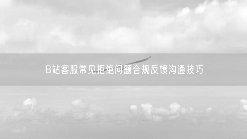 B站客服常见拒绝问题合规反馈沟通技巧